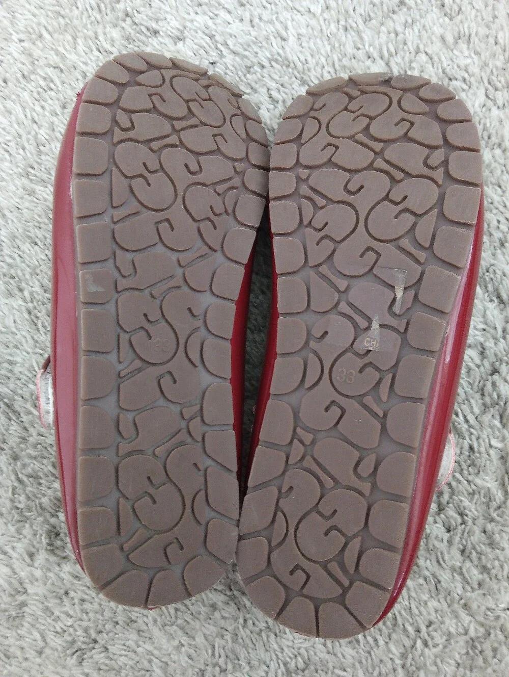 Girls' Red Flat Shoes with Bow - Size:EU 33, US2